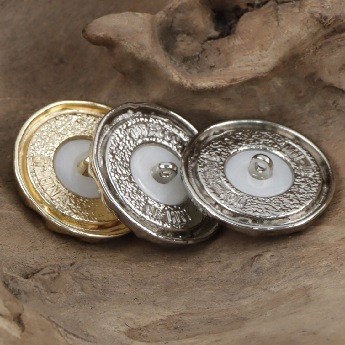 Light Gold and Silver Lace Metal Buttons for Lady Woolen Coats 10pcs - Lots of Buttons