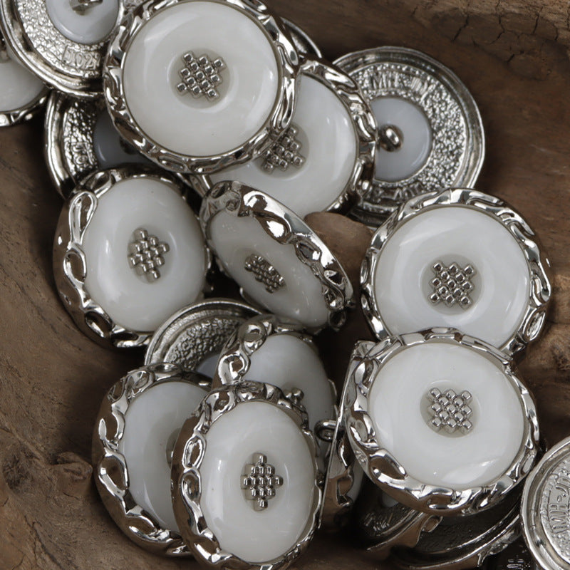 Light Gold and Silver Lace Metal Buttons for Lady Woolen Coats 10pcs - Lots of Buttons