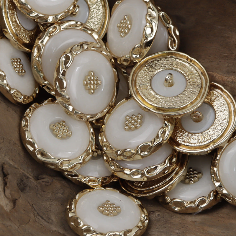 Light Gold and Silver Lace Metal Buttons for Lady Woolen Coats 10pcs - Lots of Buttons