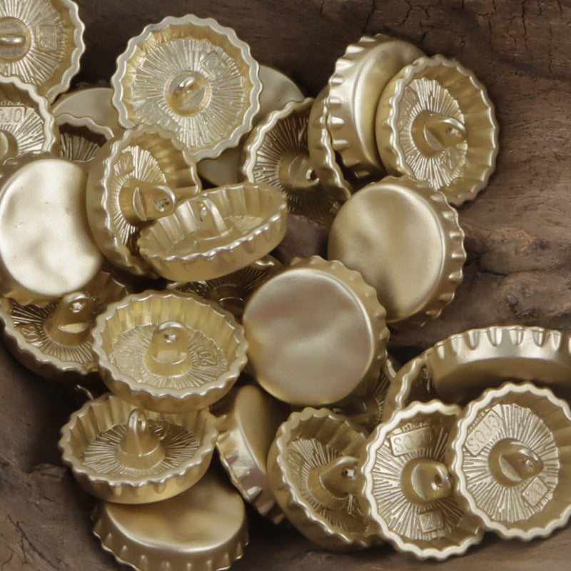 Gold and Silver Beer Bottle Cap Metal Buttons for Bracelet Decoration 10pcs - Lots of Buttons