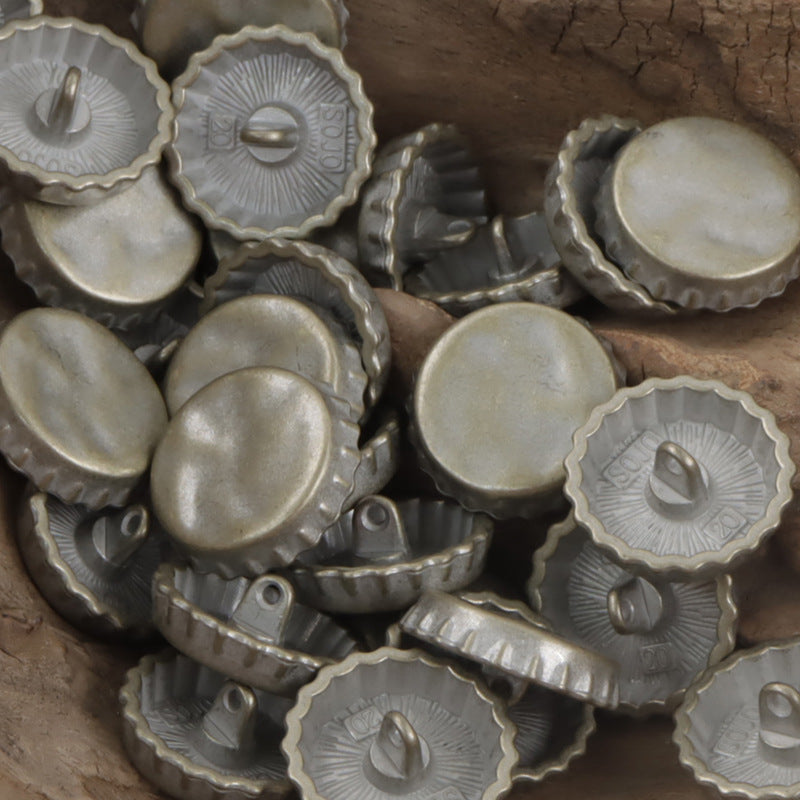 Gold and Silver Beer Bottle Cap Metal Buttons for Bracelet Decoration 10pcs - Lots of Buttons