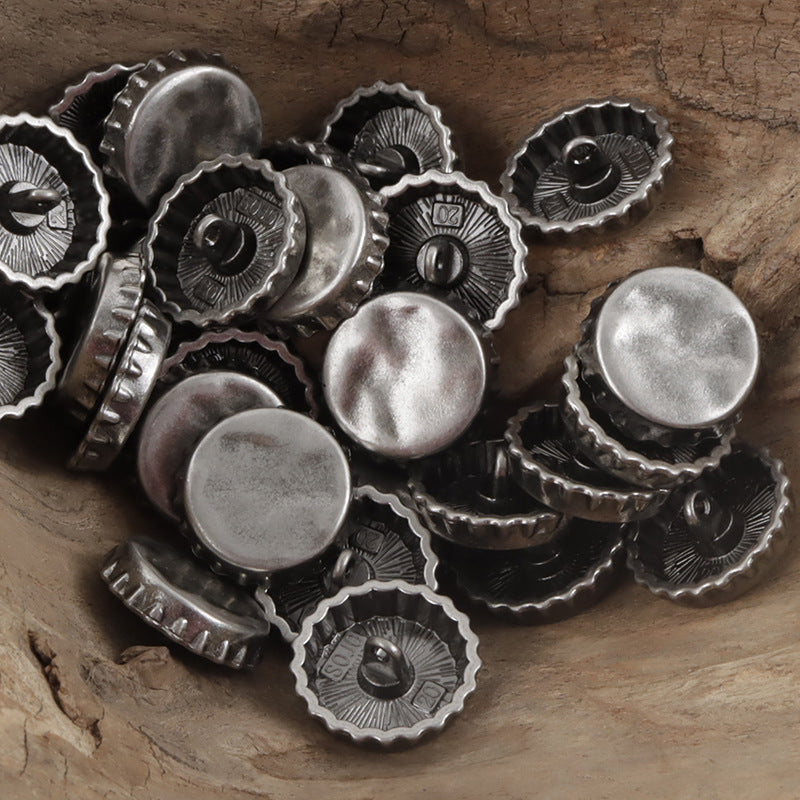 Gold and Silver Beer Bottle Cap Metal Buttons for Bracelet Decoration 10pcs - Lots of Buttons