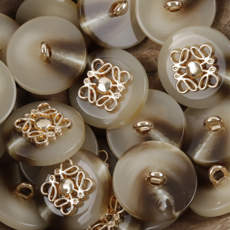Metal Butterfly Pattern Resin Buttons for Woolen Suits Coat 10pcs - Lots of Buttons