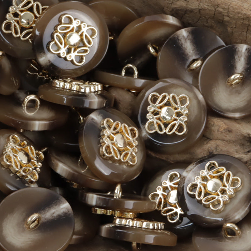 Metal Butterfly Pattern Resin Buttons for Woolen Suits Coat 10pcs - Lots of Buttons