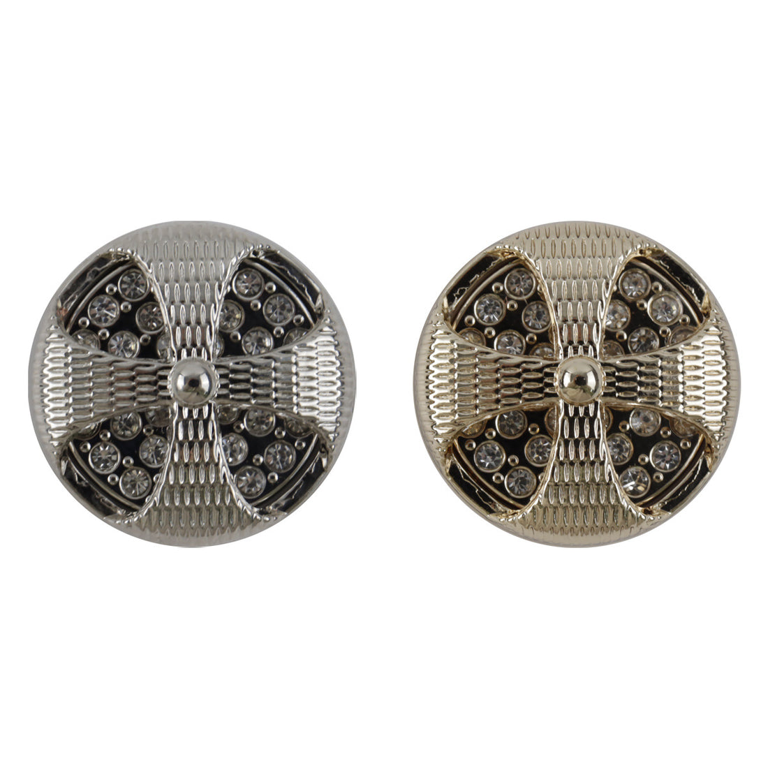 Palace-Style Diamond-Inlaid Hollow Windmill Metal Button 10pcs - Lots of Buttons
