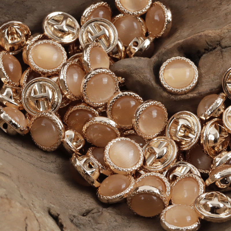 11.5mm Pearlescent Metal Buttons for Elegant Shirts 10pcs - Lots of Buttons