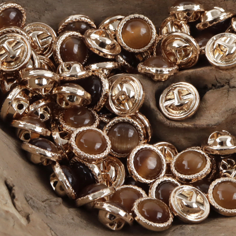 11.5mm Pearlescent Metal Buttons for Elegant Shirts 10pcs - Lots of Buttons
