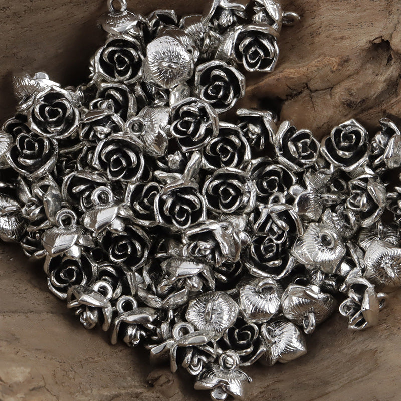 Vintage Silver 10mm Mini Metal Shank Buttons 10pcs - Lots of Buttons