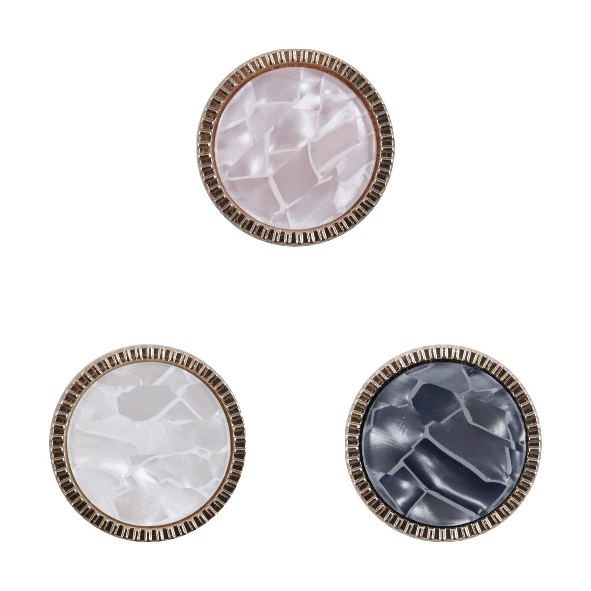 Light Pink Resin Buttons with Metal Stems for Lady's Coats 10pcs - Lots of Buttons