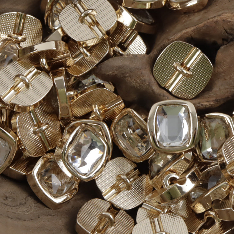 11.5mm Rhinestone Metal Shank Buttons for Chinese Qipao 10pcs - Lots of Buttons