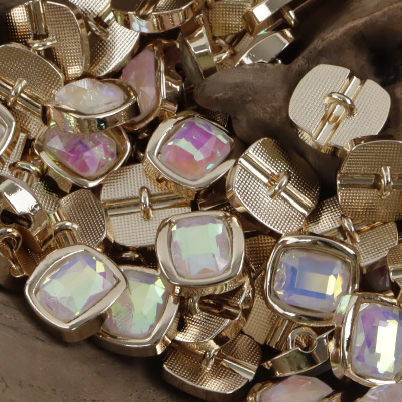 11.5mm Rhinestone Metal Shank Buttons for Chinese Qipao 10pcs - Lots of Buttons