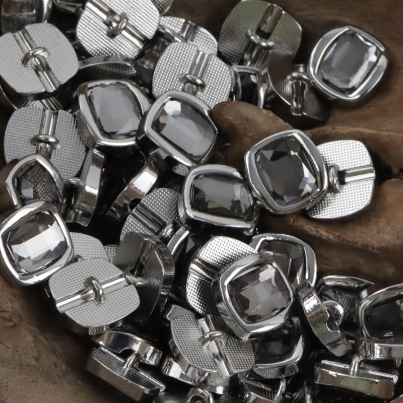 11.5mm Rhinestone Metal Shank Buttons for Chinese Qipao 10pcs - Lots of Buttons