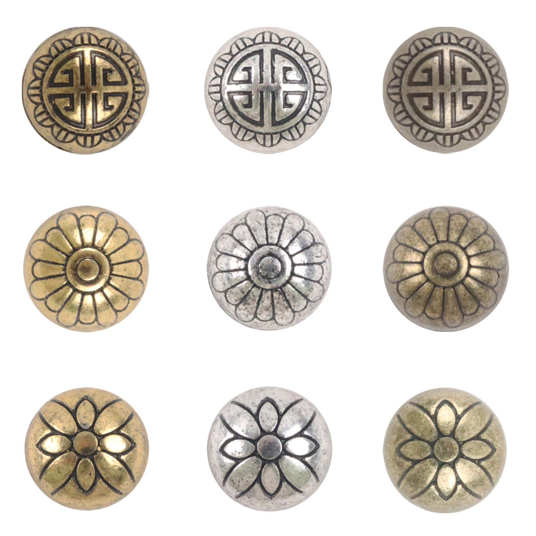11.5mm Chinese Metal High-Foot Shank Buttons 10PCS - Lots of Buttons