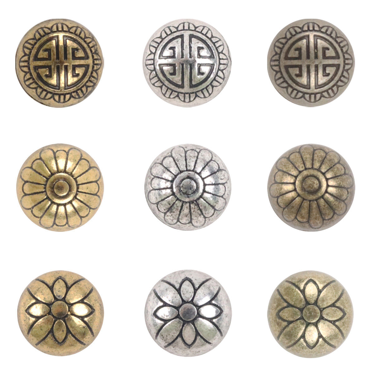 11.5mm Chinese Metal High-Foot Shank Buttons 10PCS - Lots of Buttons