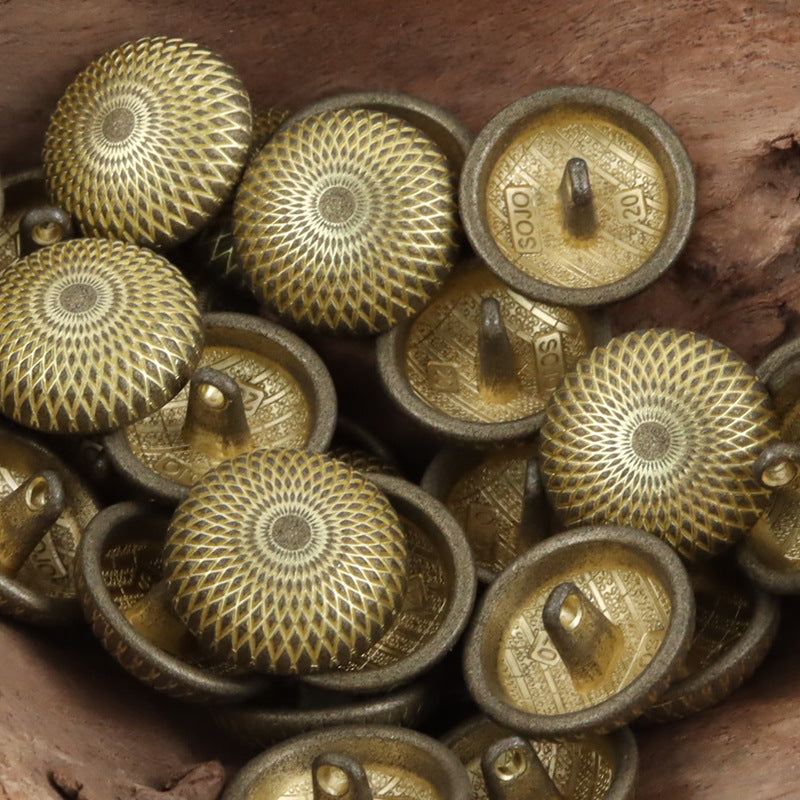 Vintage Geometric Mysterious Style Round Shank Metal Buttons,10pcs - Lots of Buttons