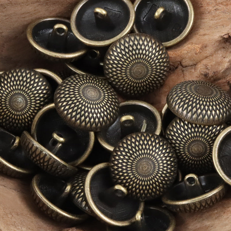 Vintage Geometric Mysterious Style Round Shank Metal Buttons,10pcs - Lots of Buttons