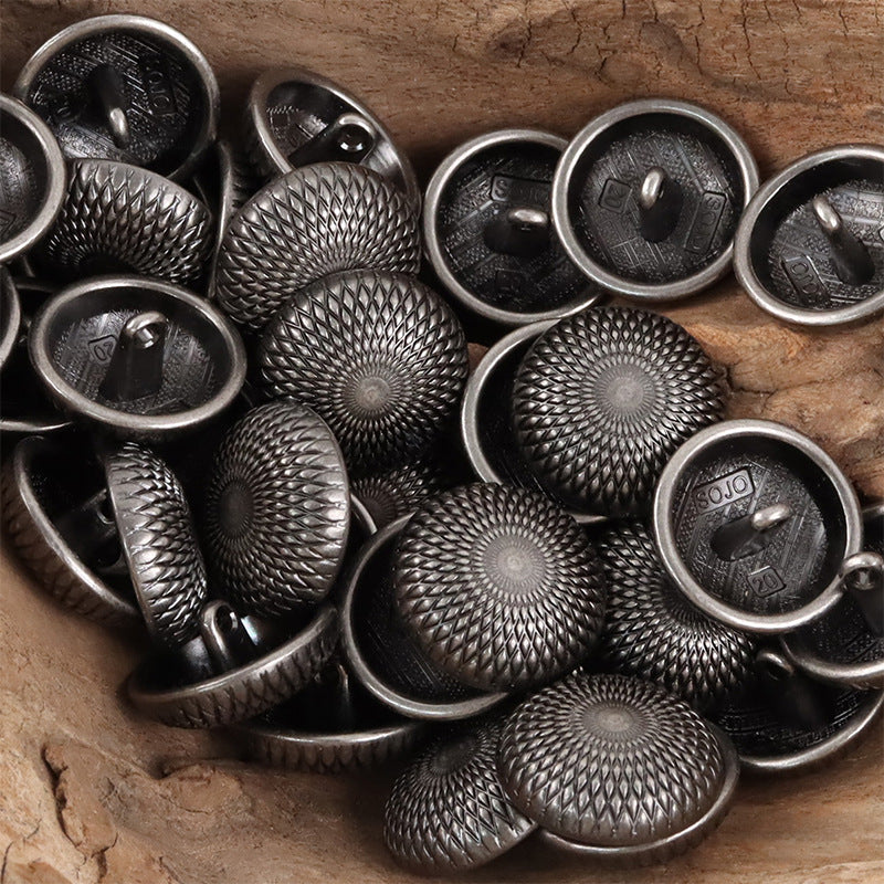 Vintage Geometric Mysterious Style Round Shank Metal Buttons,10pcs - Lots of Buttons