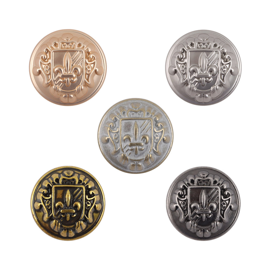 Retro Shield Sword Metal Shank Buttons for School Uniforms 10pcs - Lots of Buttons