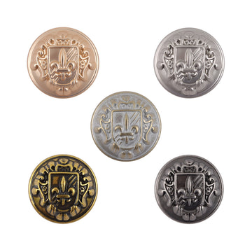 Retro Shield Sword Metal Shank Buttons for School Uniforms 10pcs - Lots of Buttons