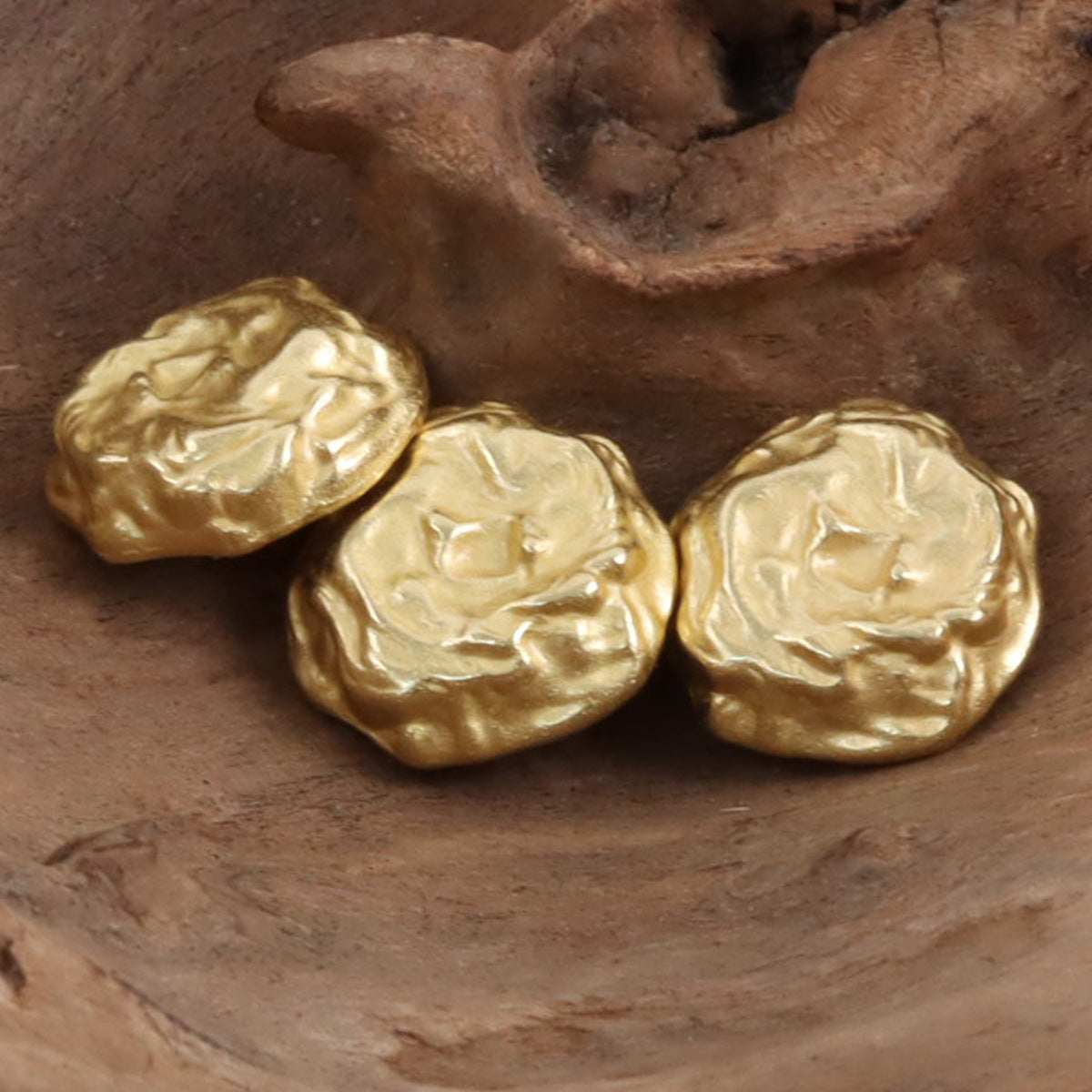 Egyptian-Style Rock-Shaped Golden Metal Buttons for Leather Coats 10pcs - Lots of Buttons