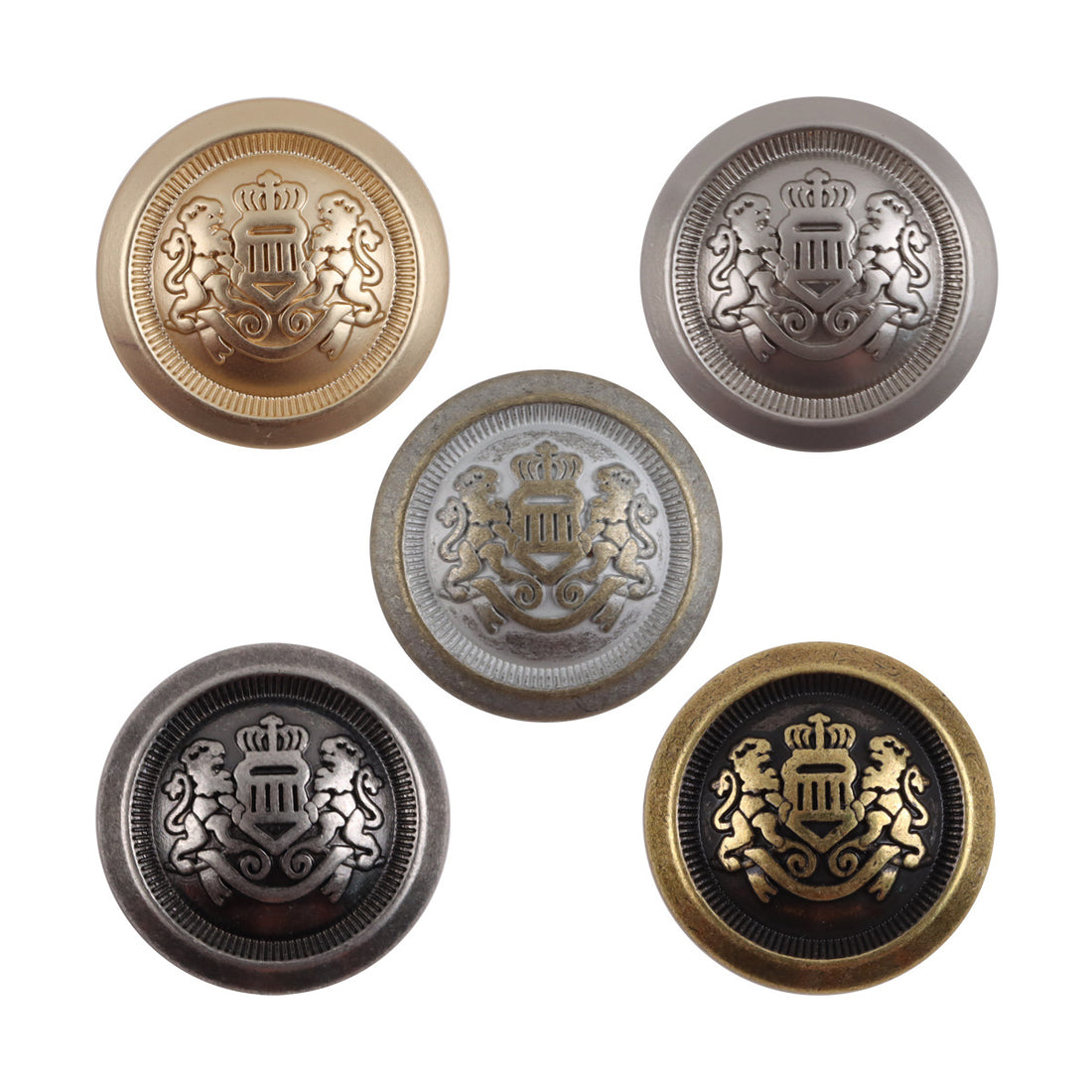 Double Lion Crown Shank Metal Buttons,10PCS - Lots of Buttons