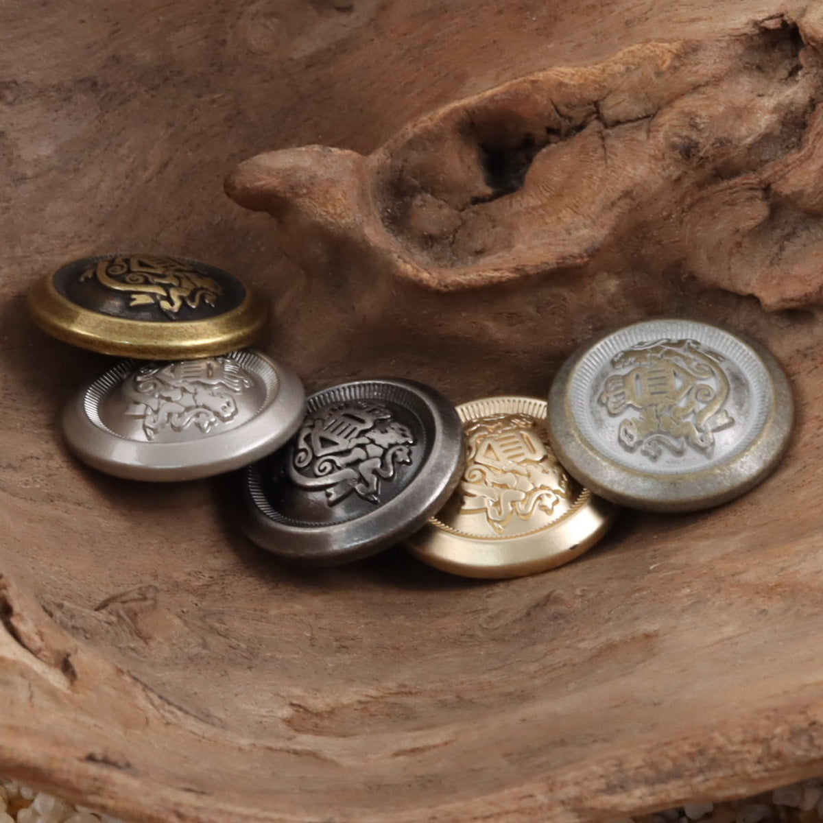 Double Lion Crown Shank Metal Buttons,10PCS - Lots of Buttons
