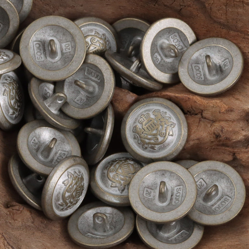 Double Lion Crown Shank Metal Buttons,10PCS - Lots of Buttons