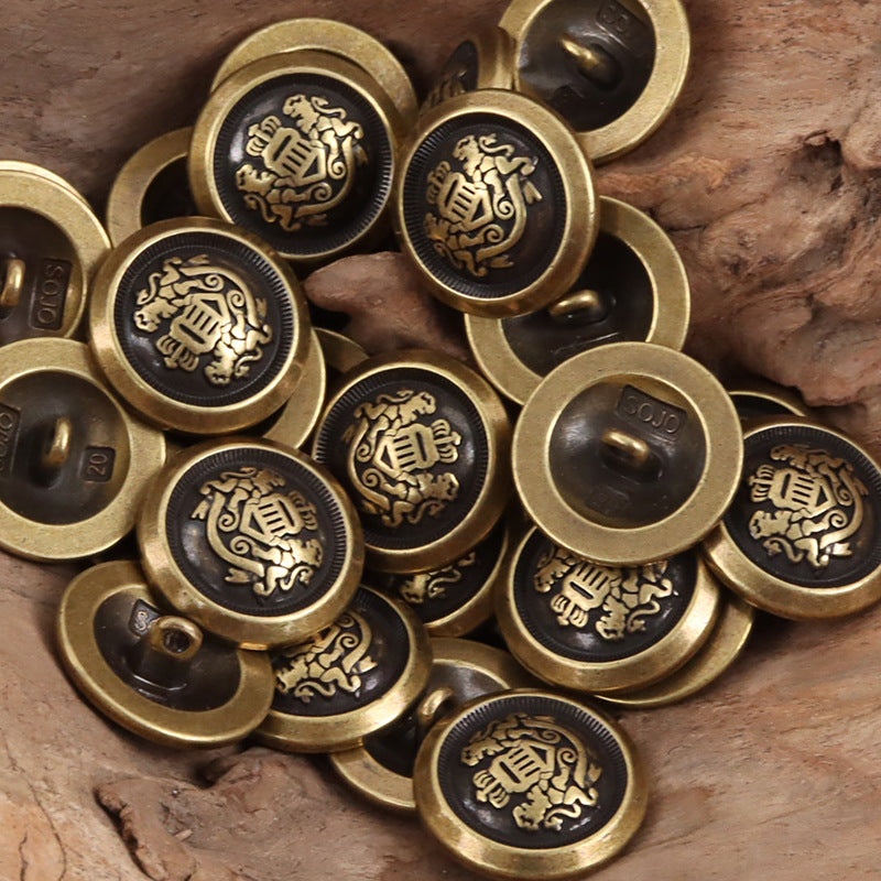 Double Lion Crown Shank Metal Buttons,10PCS - Lots of Buttons
