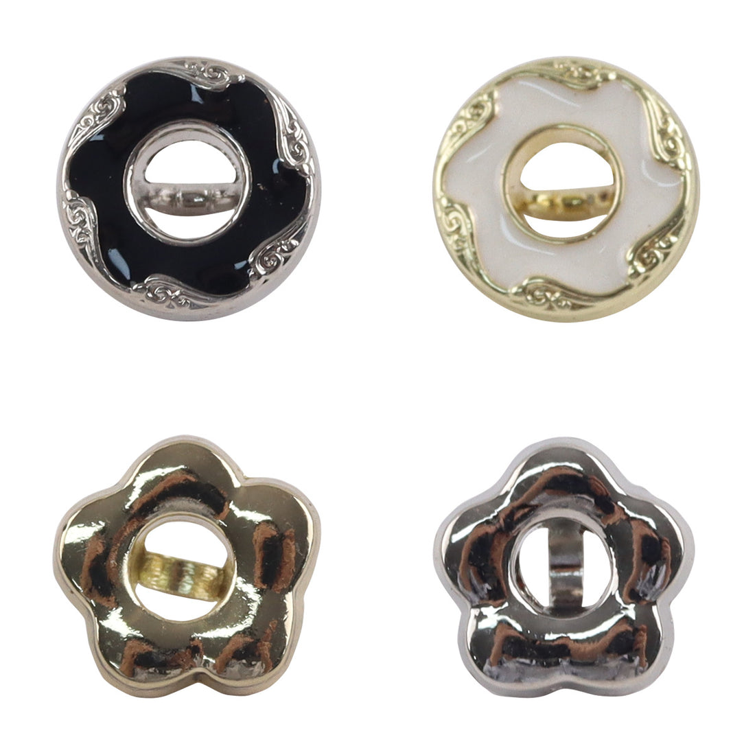 Floral Donut Hollow Metal Buttons for Women's Fashion,10pcs - Lots of Buttons