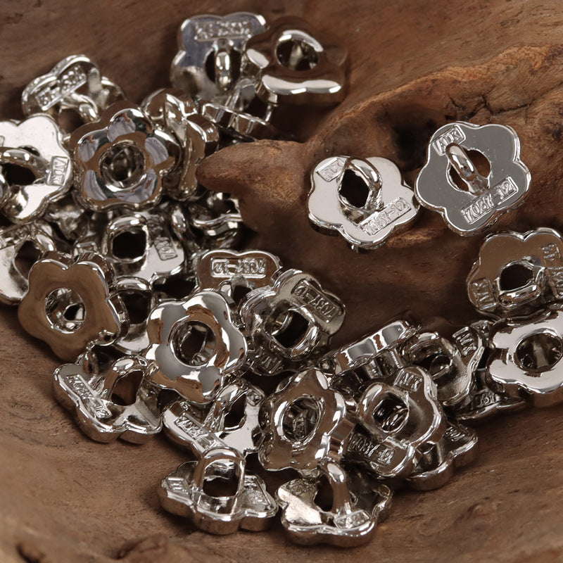 Floral Donut Hollow Metal Buttons for Women's Fashion,10pcs 