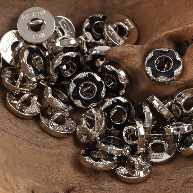 Floral Donut Hollow Metal Buttons for Women's Fashion,10pcs 