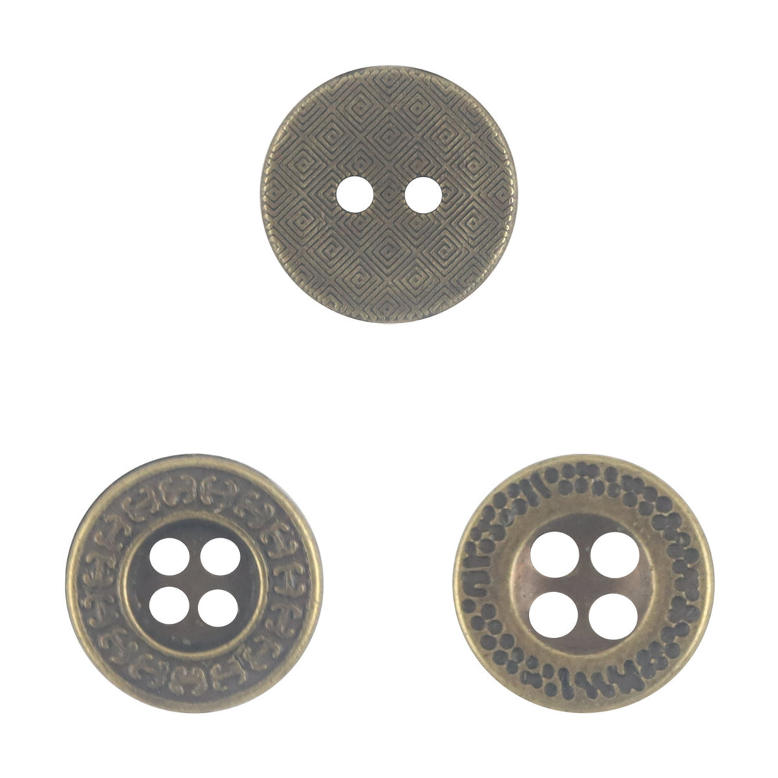 12.5mm Bronze-Colored Metal Flat Buttons for Denim Clothes 10pcs - Lots of Buttons