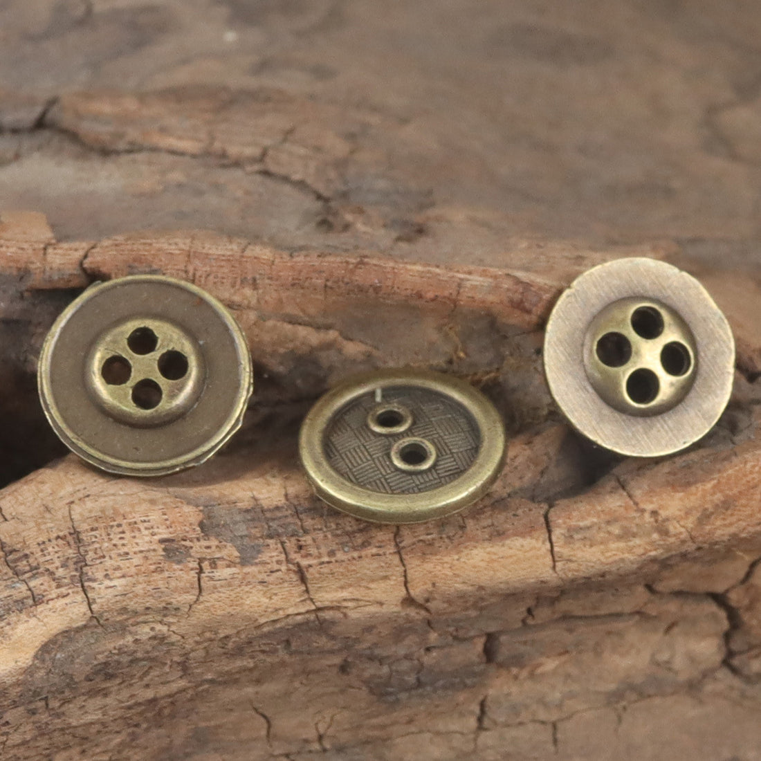 12.5mm Bronze-Colored Metal Flat Buttons for Denim Clothes 10pcs - Lots of Buttons