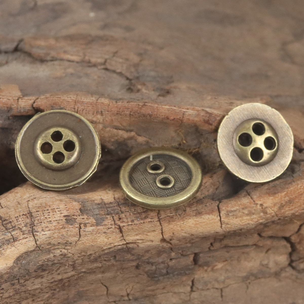 12.5mm Bronze-Colored Metal Flat Buttons for Denim Clothes 10pcs - Lots of Buttons