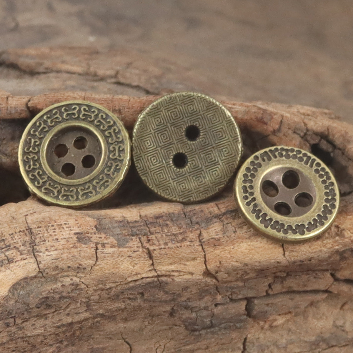 12.5mm Bronze-Colored Metal Flat Buttons for Denim Clothes 10pcs - Lots of Buttons