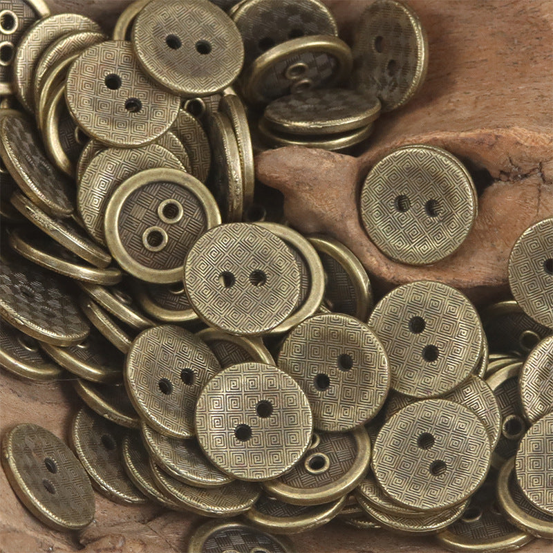 12.5mm Bronze-Colored Metal Flat Buttons for Denim Clothes 10pcs - Lots of Buttons