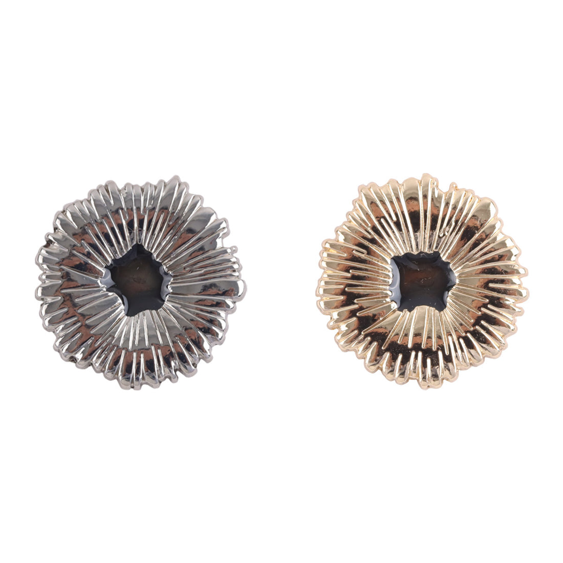 Black Oiled Gold Silver Snowflake Metal Buttons 10 Pack - Lots of Buttons