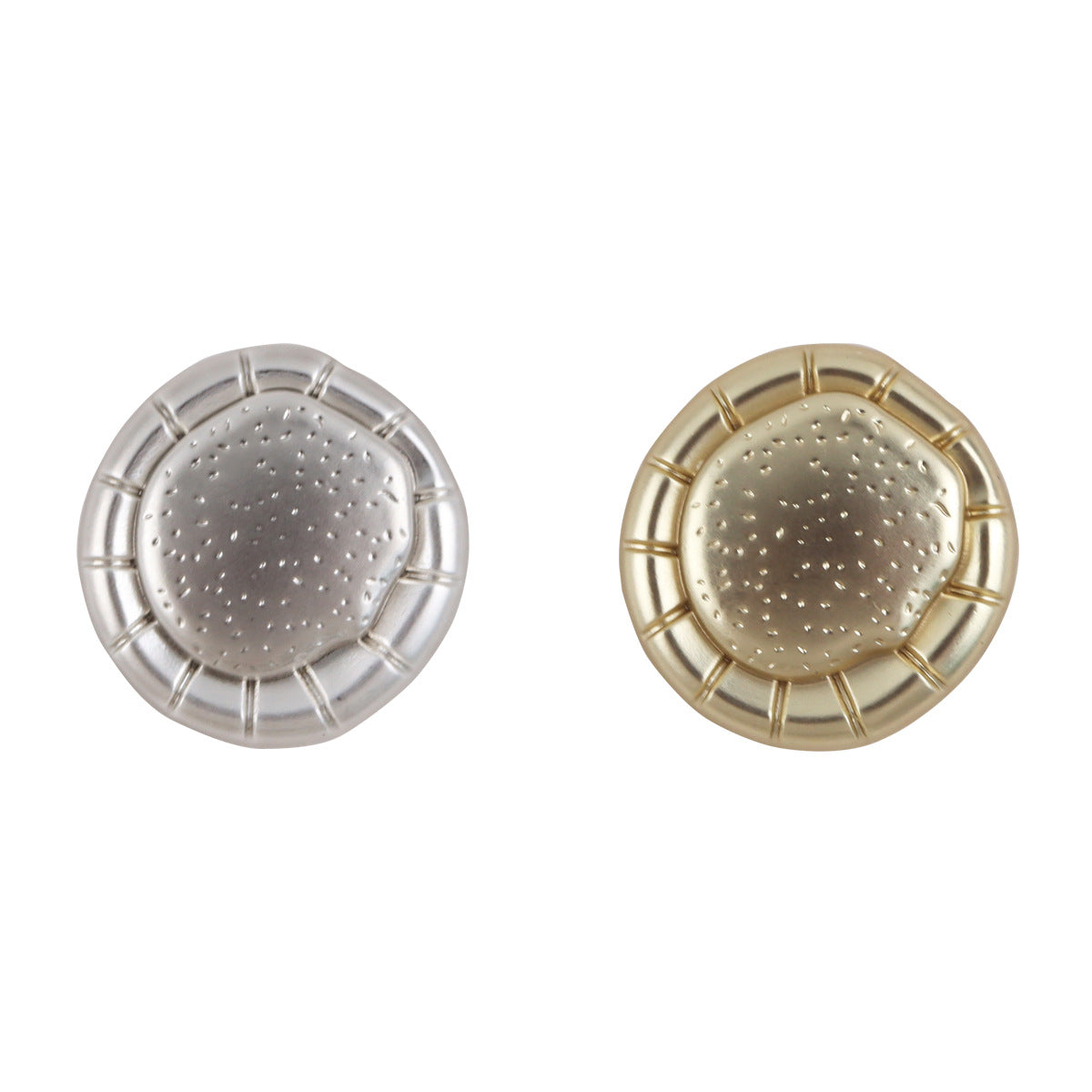 Matte Gold Silver Fashion Metal Buttons 10pcs - Lots of Buttons