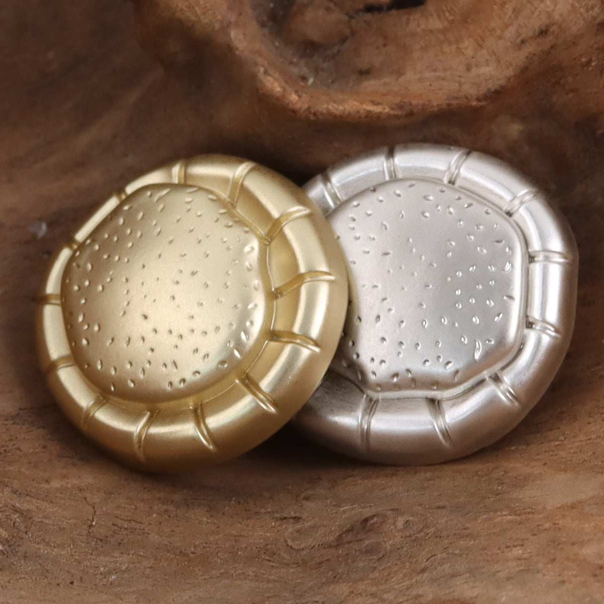 Matte Gold Silver Fashion Metal Buttons 10pcs - Lots of Buttons