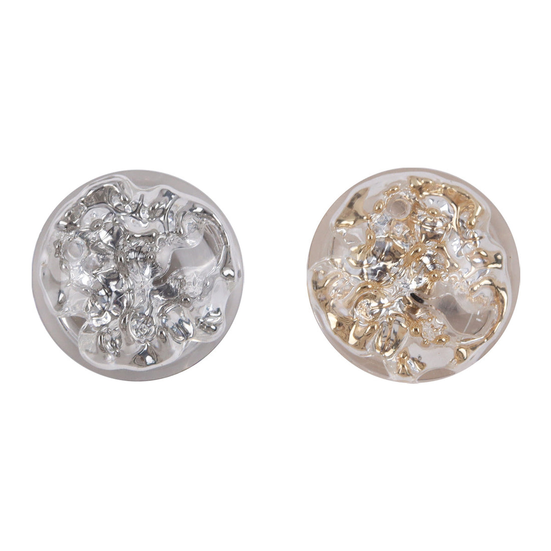 Crystal Flower Resin Metal Shank Buttons 10pcs - Lots of Buttons