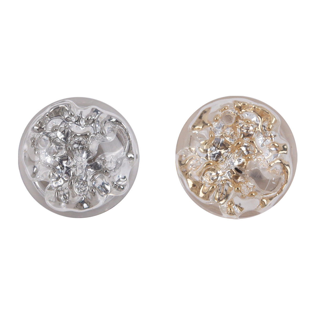 Crystal Flower Resin Metal Shank Buttons 10pcs - Lots of Buttons