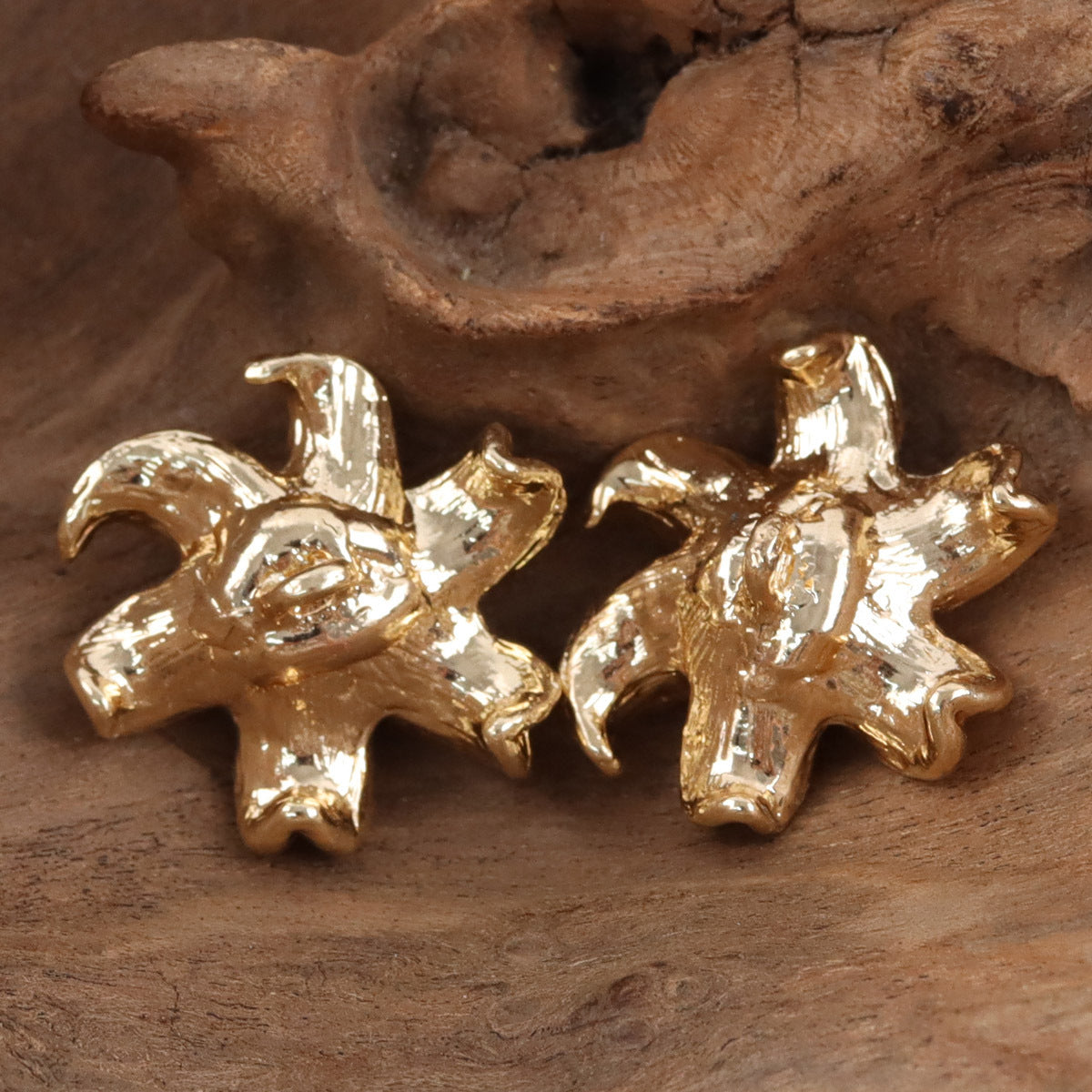 Glittering Golden 3D Flower Metal Buttons with Crystal Accents,10pcs - Lots of Buttons