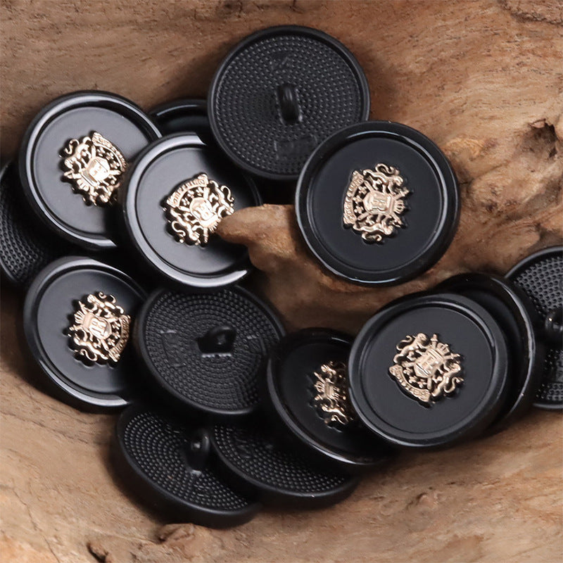 Black Metal Shank Buttons for Retro Cosplay Outfits 10pcs - Lots of Buttons