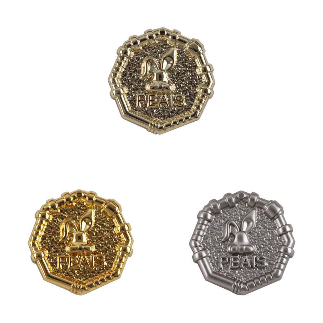 Rabbit Sheriff Golden Metal Buttons for School Uniforms 10pcs - Lots of Buttons