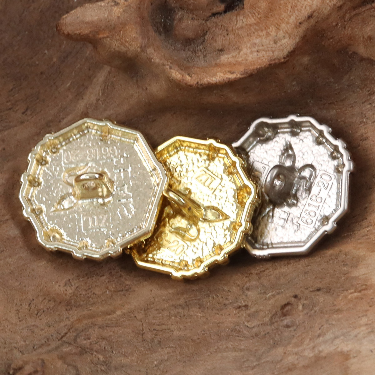 Rabbit Sheriff Golden Metal Buttons for School Uniforms 10pcs