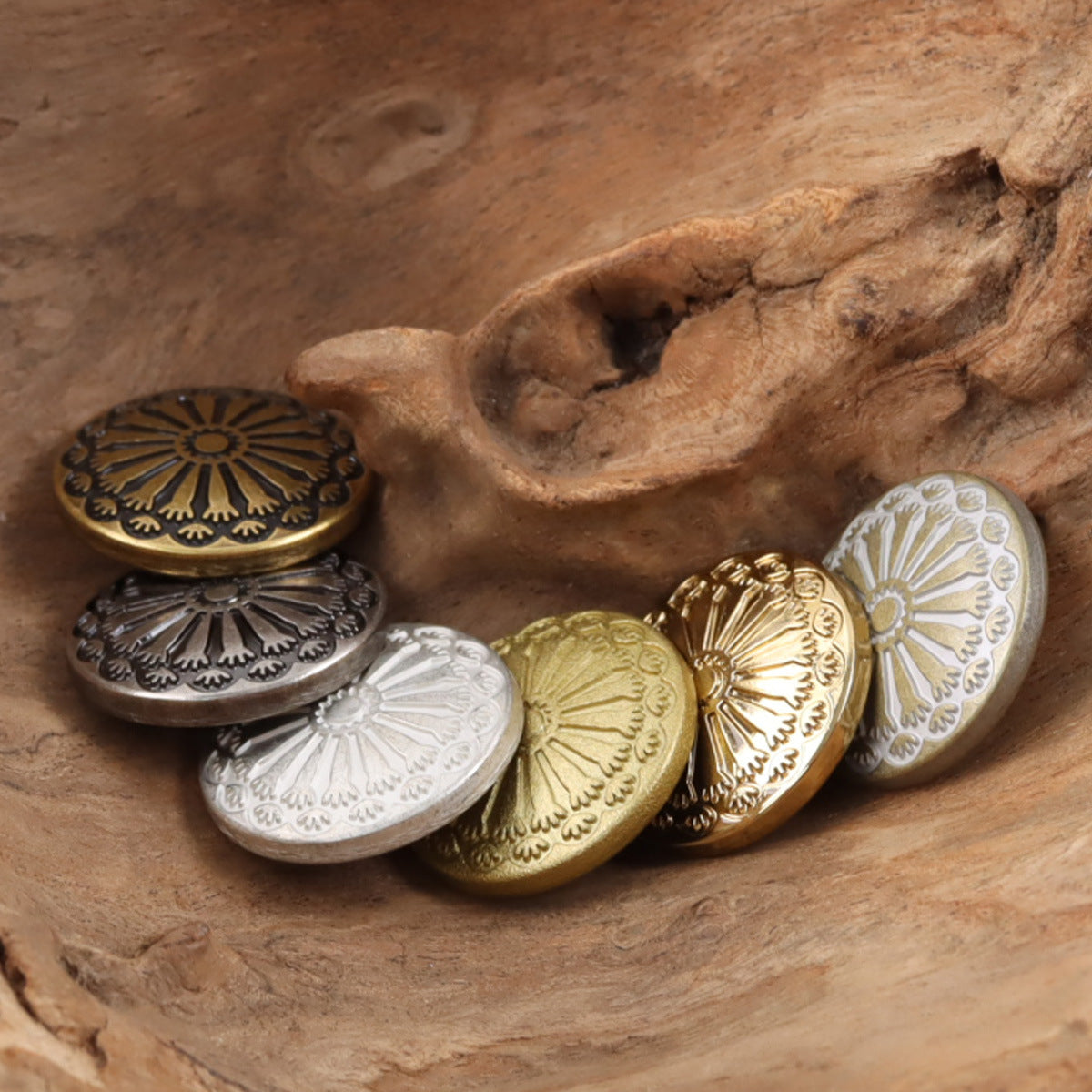 Lovely Sunflower School Style Metal Shank Buttons,10pcs 