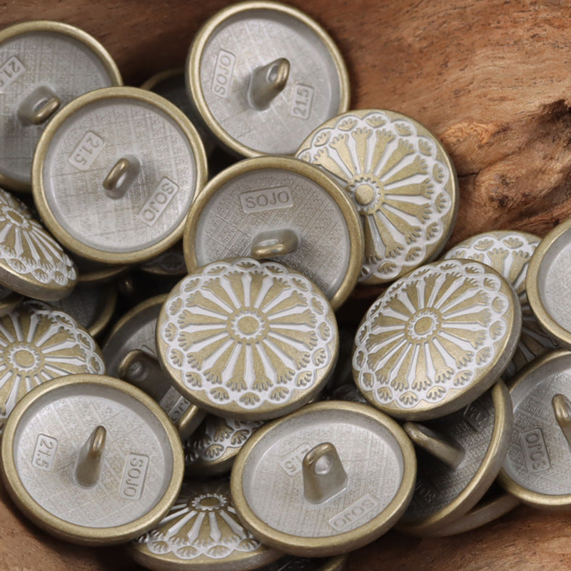 Lovely Sunflower School Style Metal Shank Buttons,10pcs 