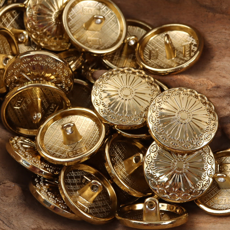 Lovely Sunflower School Style Metal Shank Buttons,10pcs 
