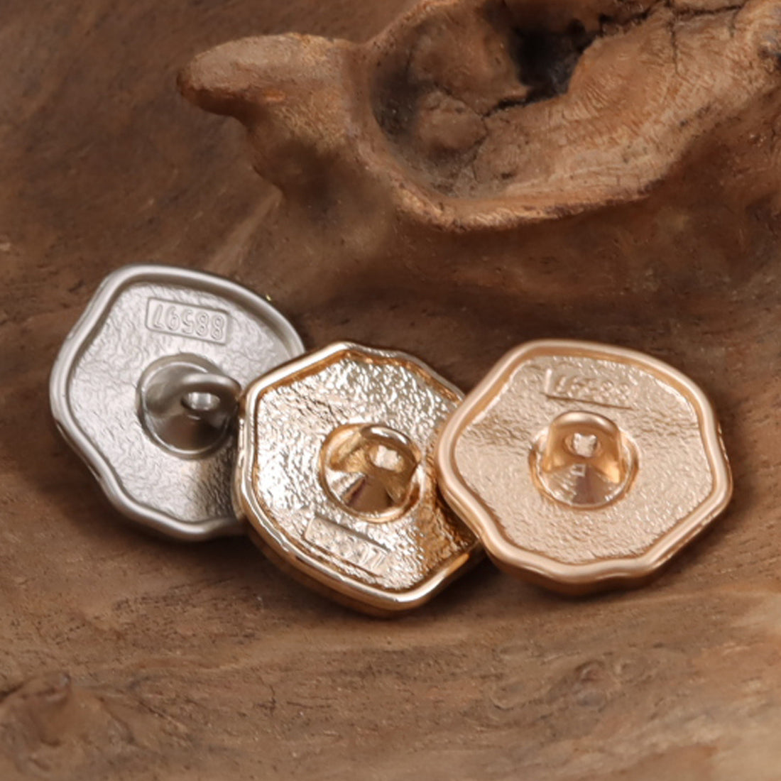 Polygonal Pearl Gold Silver Metal Buttons for Women's Woolen Suit 10pcs - Lots of Buttons