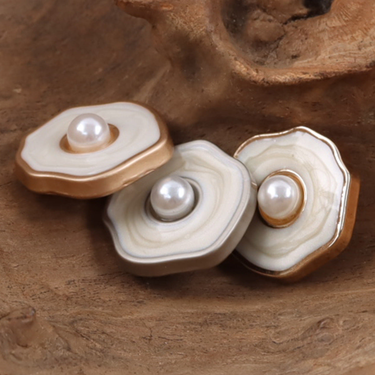 Polygonal Pearl Gold Silver Metal Buttons for Women's Woolen Suit 10pcs - Lots of Buttons